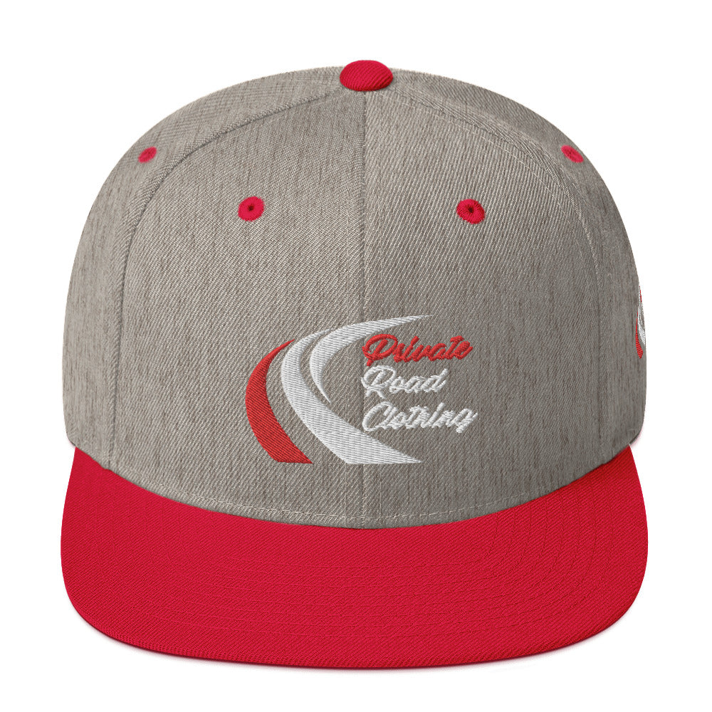 Red And Gray Heather Snapback Hat
